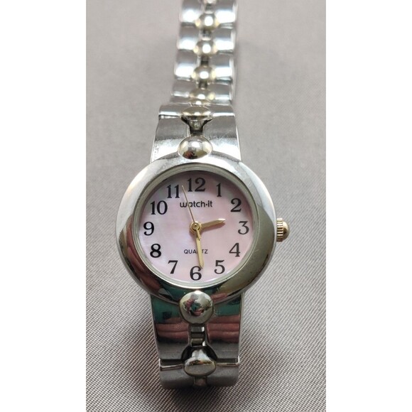 Ladies Watch-It Silver Tone Link Bracelet Analog Watch MLN3038 7" New Battery - Picture 14 of 14